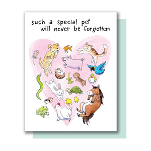 Never Forgotten Special Pet Sympathy Loss Card