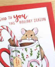Load image into Gallery viewer, Be Good To You Self Care Holiday Mouse Christmas Card