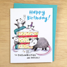 Load image into Gallery viewer, Possibilities Are Endless Opossum Happy Birthday Possum Card