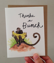 Load image into Gallery viewer, Thanks A Bunch Monkey And Bananas Thank You Card
