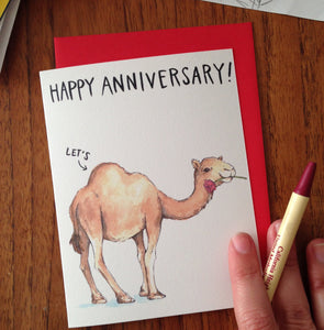 Happy Anniversary Let's Hump Camel Card
