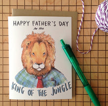 Load image into Gallery viewer, Happy Father's Day to the King of the Jungle Lion Card Dad's Day