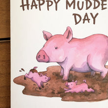 Load image into Gallery viewer, Happy Mudder's Day Mom And Baby Pigs Happy Mother's Day Card