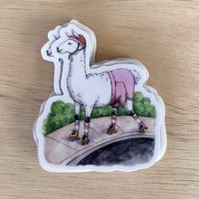 Load image into Gallery viewer, Llama Rollerskater Vinyl Die Cut Weatherproof Sticker