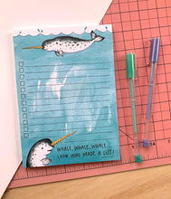 Load image into Gallery viewer, Narwhal Notepad Checklist Whale List Pad Notes