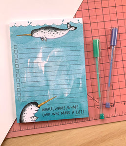 Narwhal Notepad Checklist Whale List Pad Notes