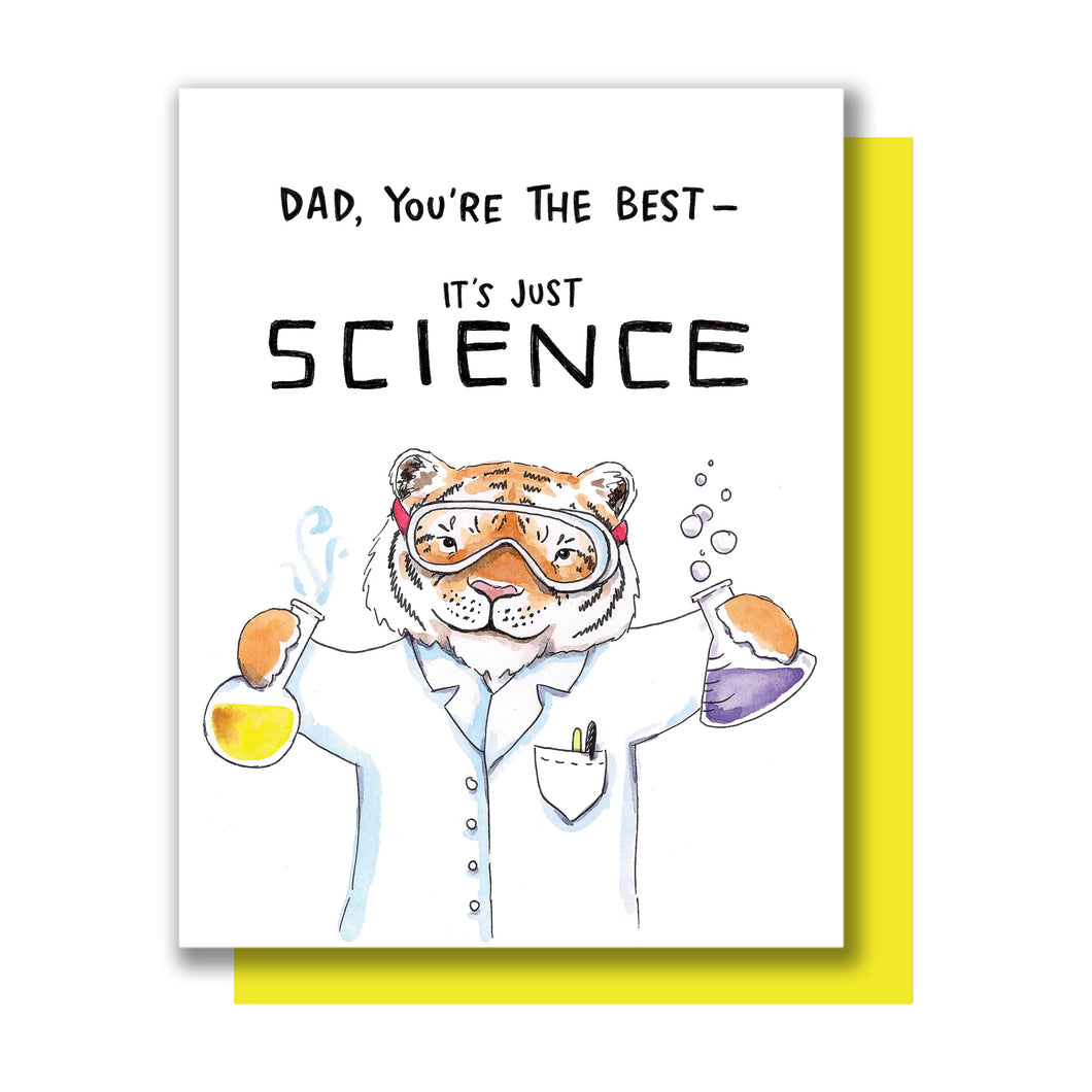 Dad You're The Best Science Tiger Father's Day Card