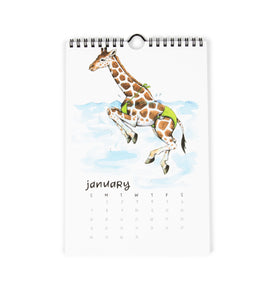 2024 Swimsuit Animals Watercolor Wall Calendar