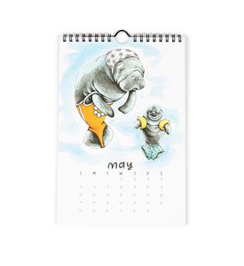 2024 Swimsuit Animals Watercolor Wall Calendar