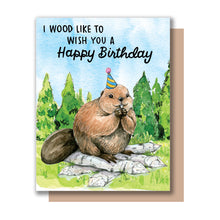 Load image into Gallery viewer, Wood Like To Wish You A Happy Birthday Beaver Card
