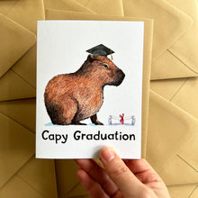 Load image into Gallery viewer, Capy Graduation Capybara Grad Card
