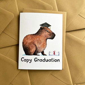Capy Graduation Capybara Grad Card