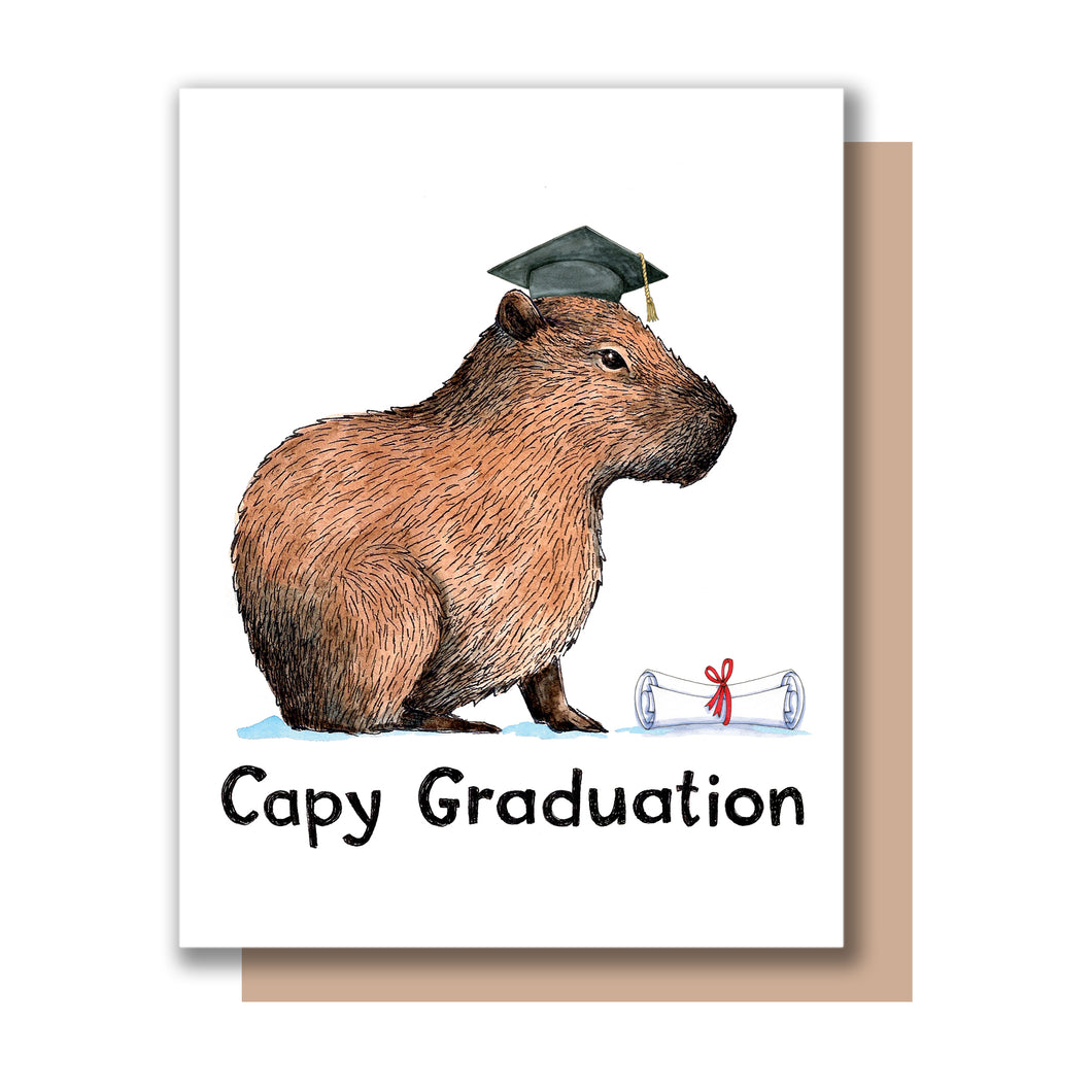 Capy Graduation Capybara Grad Card