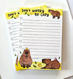 Don't Worry Be Capy Capybara Checklist To Do List Notepad