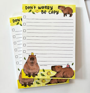 Don't Worry Be Capy Capybara Checklist To Do List Notepad