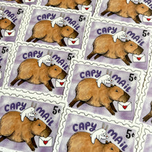 Load image into Gallery viewer, Capy Mail Capybara Happy Mail Vinyl Die Cut Weatherproof Sticker

