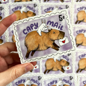 Capy Mail Capybara Happy Mail Vinyl Die Cut Weatherproof Sticker