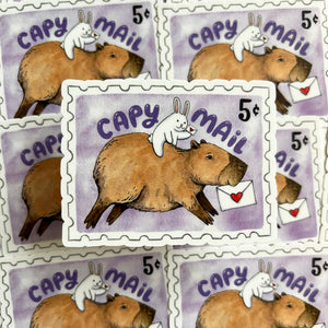 Capy Mail Capybara Happy Mail Vinyl Die Cut Weatherproof Sticker
