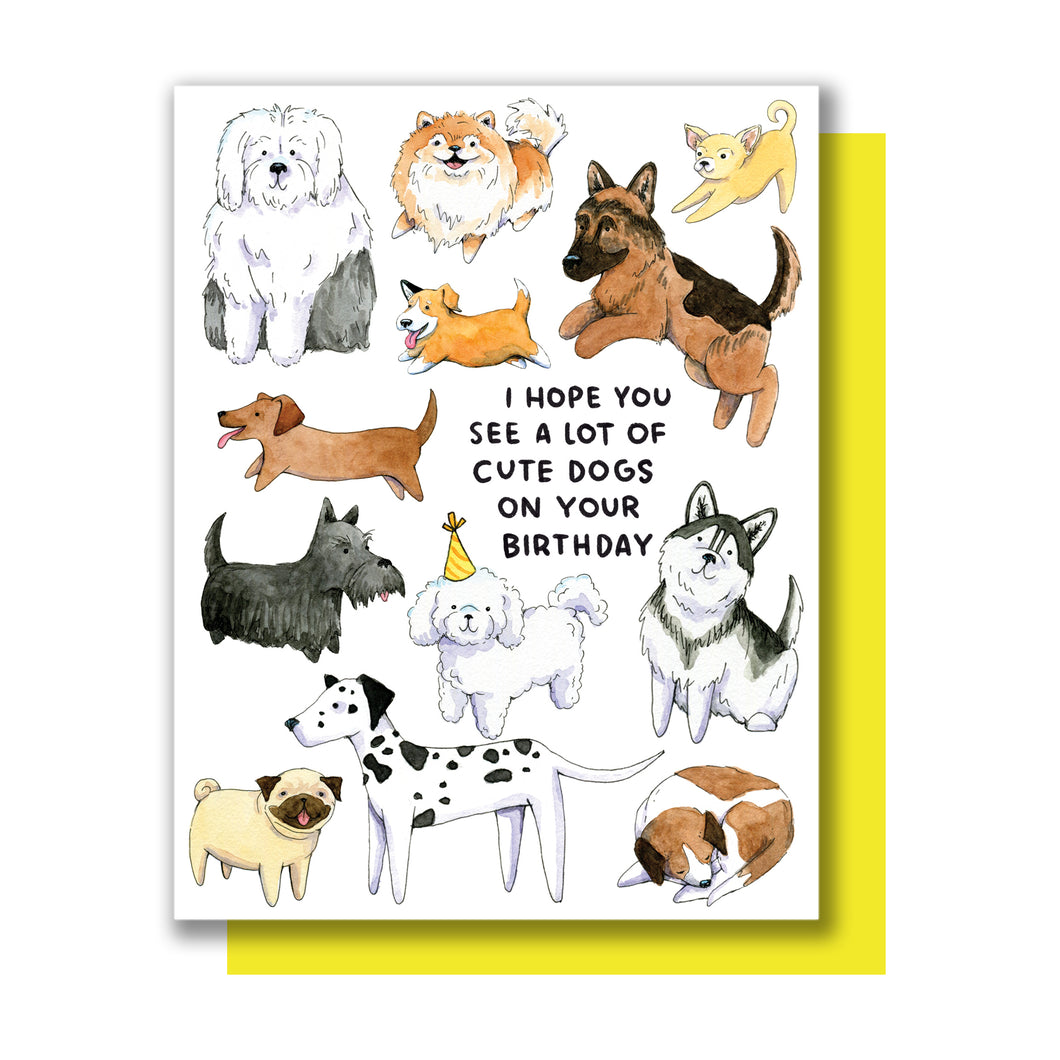 Hope You See Cute Dogs Happy Birthday Card