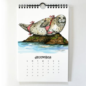 2025 Swimsuit Animals Watercolor Wall Calendar