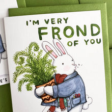 Load image into Gallery viewer, Frond Of You Bunny Happy Valentine's Day Card
