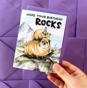Hope Your Birthday Rocks Rock Hyrax Birthday Card