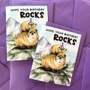 Hope Your Birthday Rocks Rock Hyrax Birthday Card