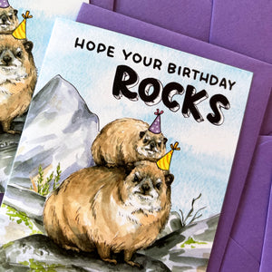 Hope Your Birthday Rocks Rock Hyrax Birthday Card