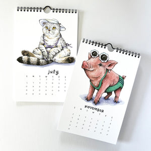 2025 Swimsuit Animals Watercolor Wall Calendar