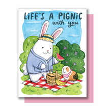 Load image into Gallery viewer, Life&#39;s A Pignic With You Bunny Guinea Pig Love Friendship Card
