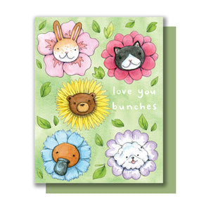 Love You Bunches Cute Flowers Love Friendship Card
