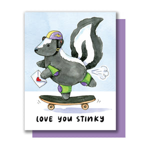 Love You Stinky Skunk Valentine Love Card