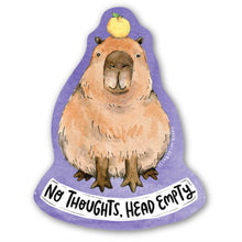 Load image into Gallery viewer, No Thoughts Head Empty Capybara Vinyl Die Cut Weatherproof Sticker
