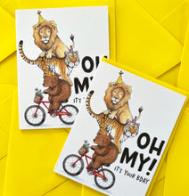 Load image into Gallery viewer, Lions, Tigers and Bears Oh My! Happy Birthday Card
