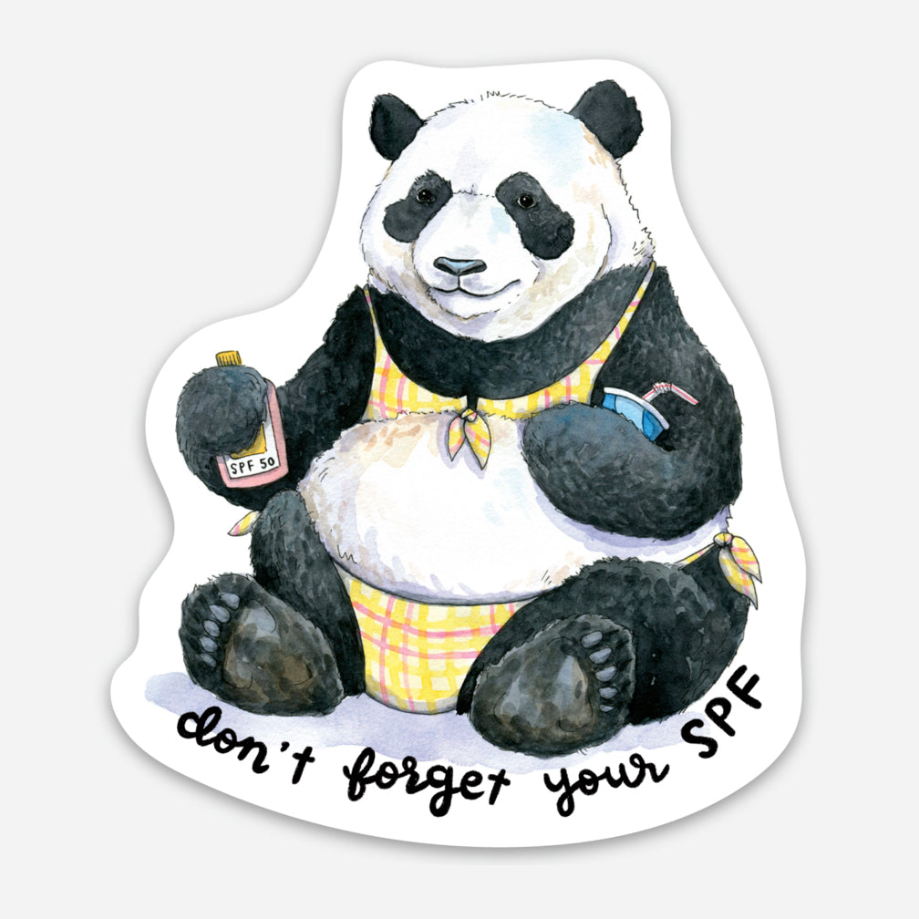 Don't Forget Your SPF Panda Vinyl Die Cut Weatherproof Sticker