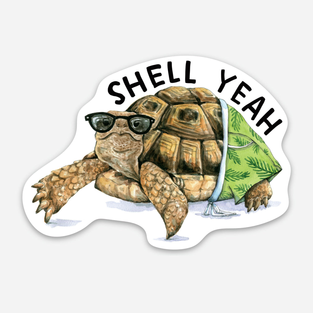 Shell Yeah Tortoise Vinyl Die Cut Weatherproof Sticker