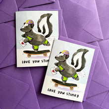 Load image into Gallery viewer, Love You Stinky Skunk Valentine Love Card
