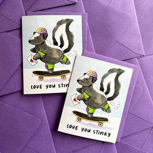 Love You Stinky Skunk Valentine Love Card