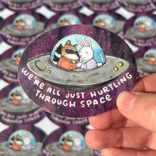 Load image into Gallery viewer, Hurtling Through Space Vinyl Die Cut Weatherproof Sticker
