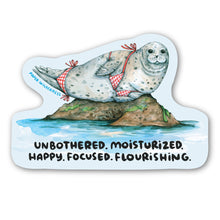 Load image into Gallery viewer, Unbothered Moisturized Seal Vinyl Die Cut Weatherproof Sticker
