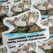 Load image into Gallery viewer, Unbothered Moisturized Seal Vinyl Die Cut Weatherproof Sticker
