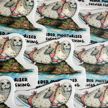 Load image into Gallery viewer, Unbothered Moisturized Seal Vinyl Die Cut Weatherproof Sticker
