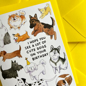 Hope You See Cute Dogs Happy Birthday Card