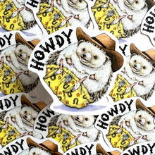Load image into Gallery viewer, Howdy Hedgehog Cowboy Vinyl Die Cut Weatherproof Sticker
