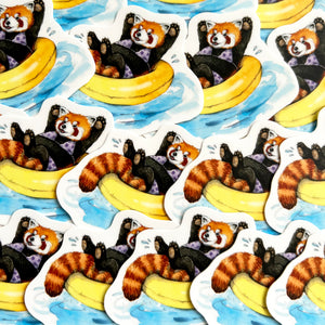 Red Panda Swimsuit Vinyl Die Cut Weatherproof Sticker