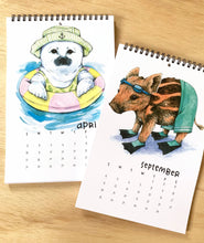 Load image into Gallery viewer, 2022 Swimsuit Animals Watercolor Wall Calendar
