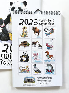 2023 Swimsuit Animals Watercolor Wall Calendar