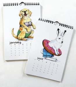 2023 Swimsuit Animals Watercolor Wall Calendar