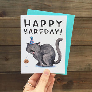 Happy Barfday Happy Birthday Cat Barf Card