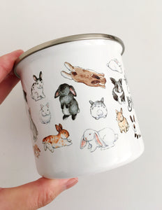 There Might Be Bunny Hair In Here Metal Camp Mug